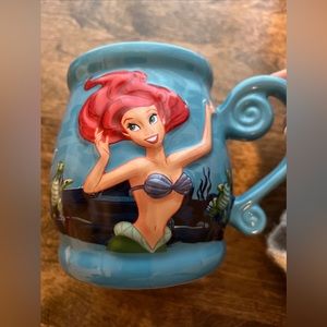 ARIEL Little Mermaid Coffee Mug Cup Disney Parks Under the Sea 3-D Embossed Cup